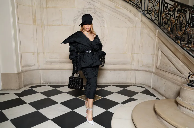 Rihanna with the iconic Lady Dior bag.