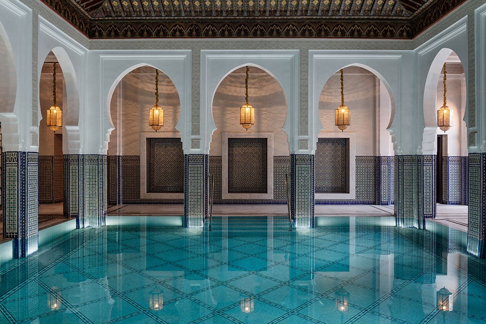 The Olympic-sized main pool is as much a relaxation zone as it is a selfie point at La Mamounia.