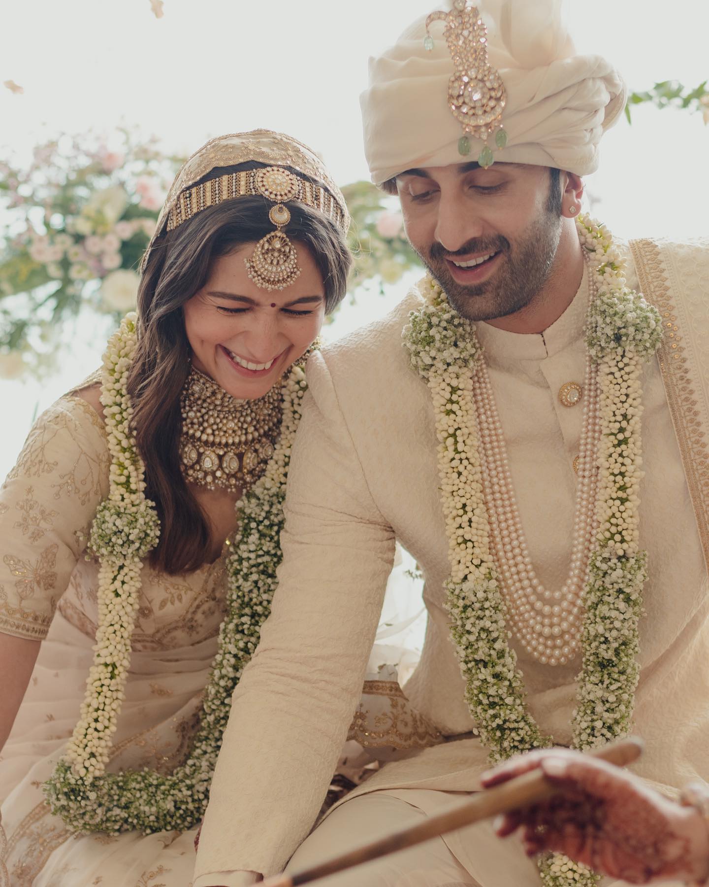 Ranbir Kapoor keeps it classic with sleek polki strands. (Image: Instagram)