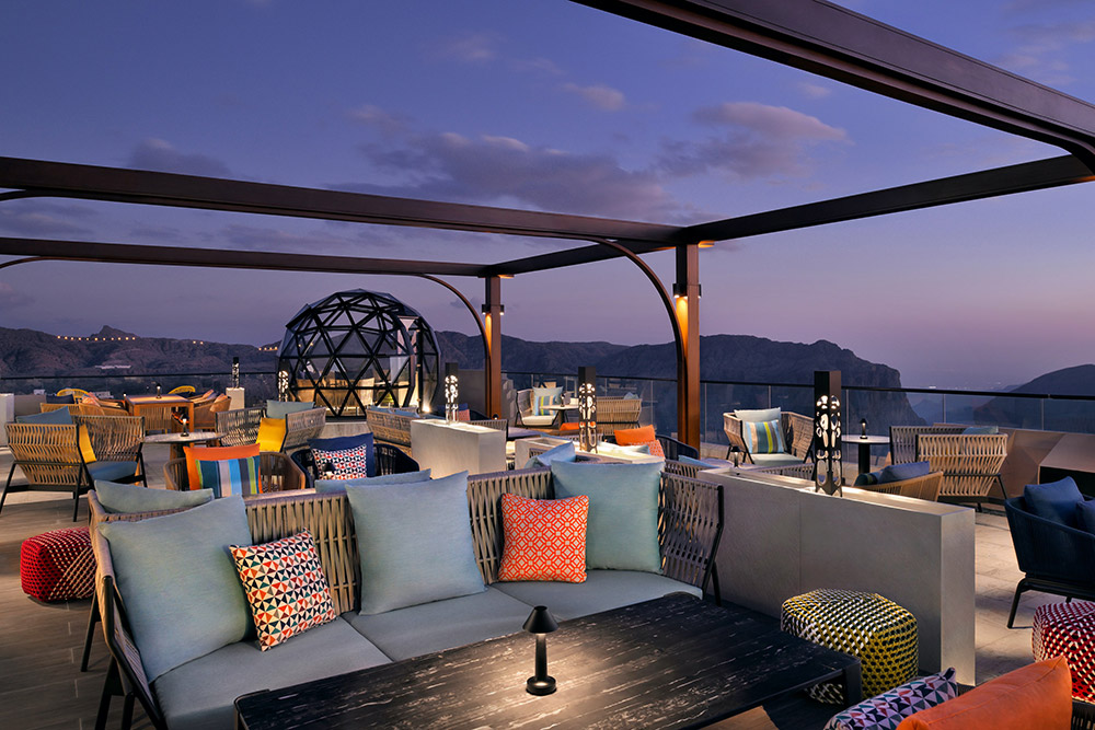 Hotel Indigo Jabal Akhdar has a 360 degree view of Oman's mountain range.