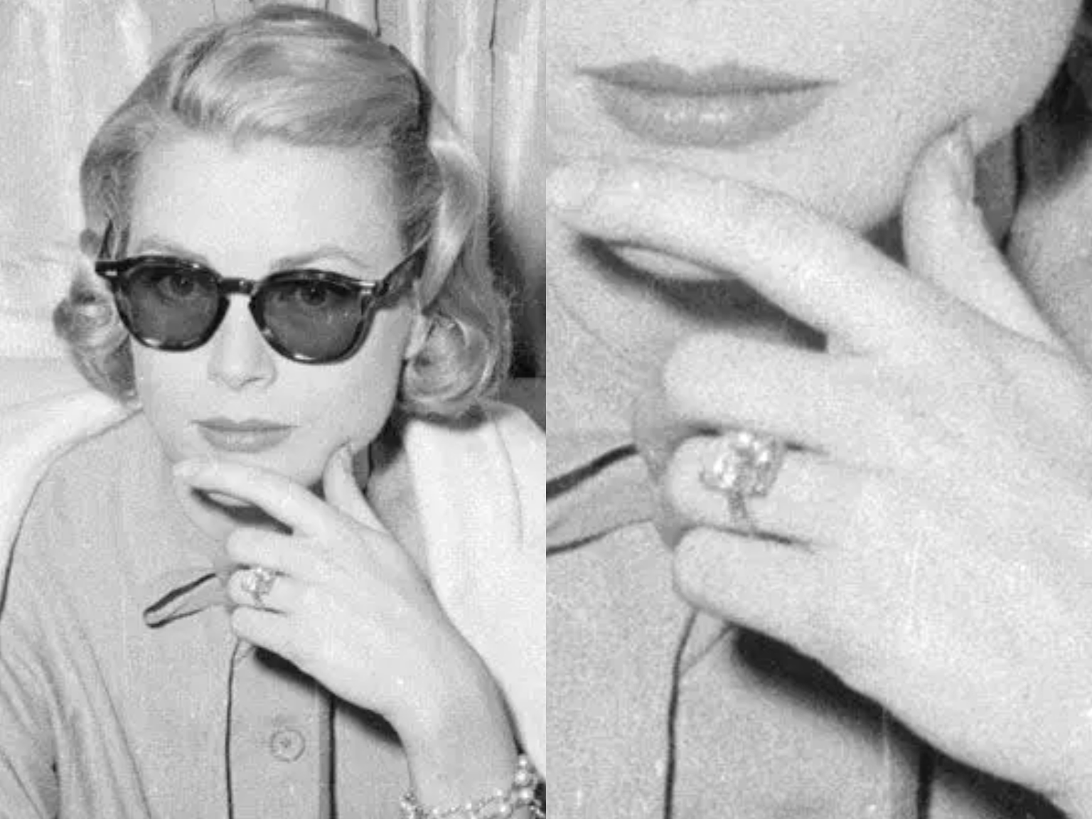 The timeless 10.48-carat emerald-cut diamond ring by Cartier that crowned Grace Kelly’s fairy-tale engagement to Prince Rainier III. 