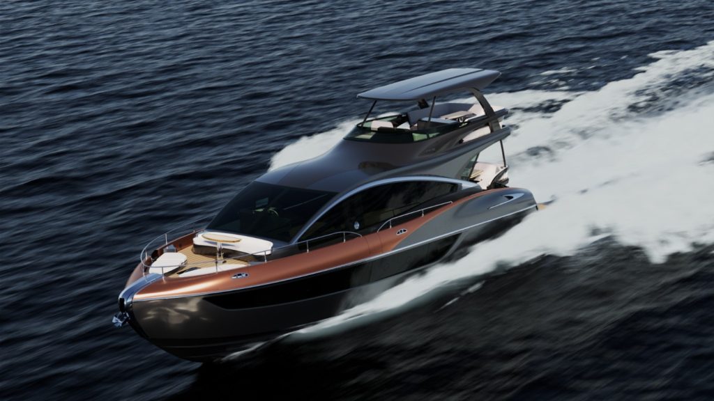 The flybridge and swimming platform have been expanded, providing more space for enjoyment and relaxation