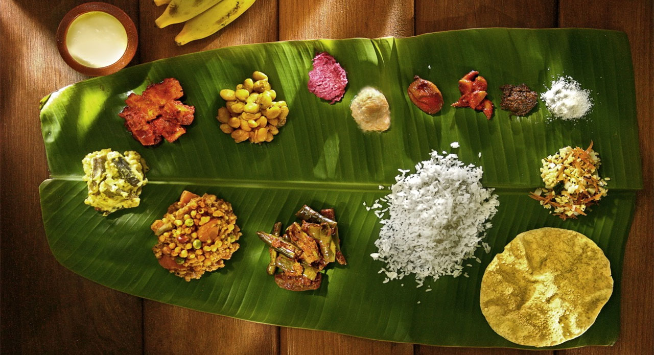 The elaborate feast of Onam Sadhya savoured during Onam