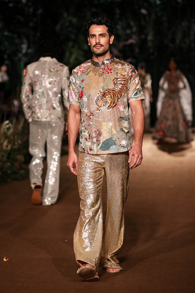 Rahul Mishra’s design showing tigress motif