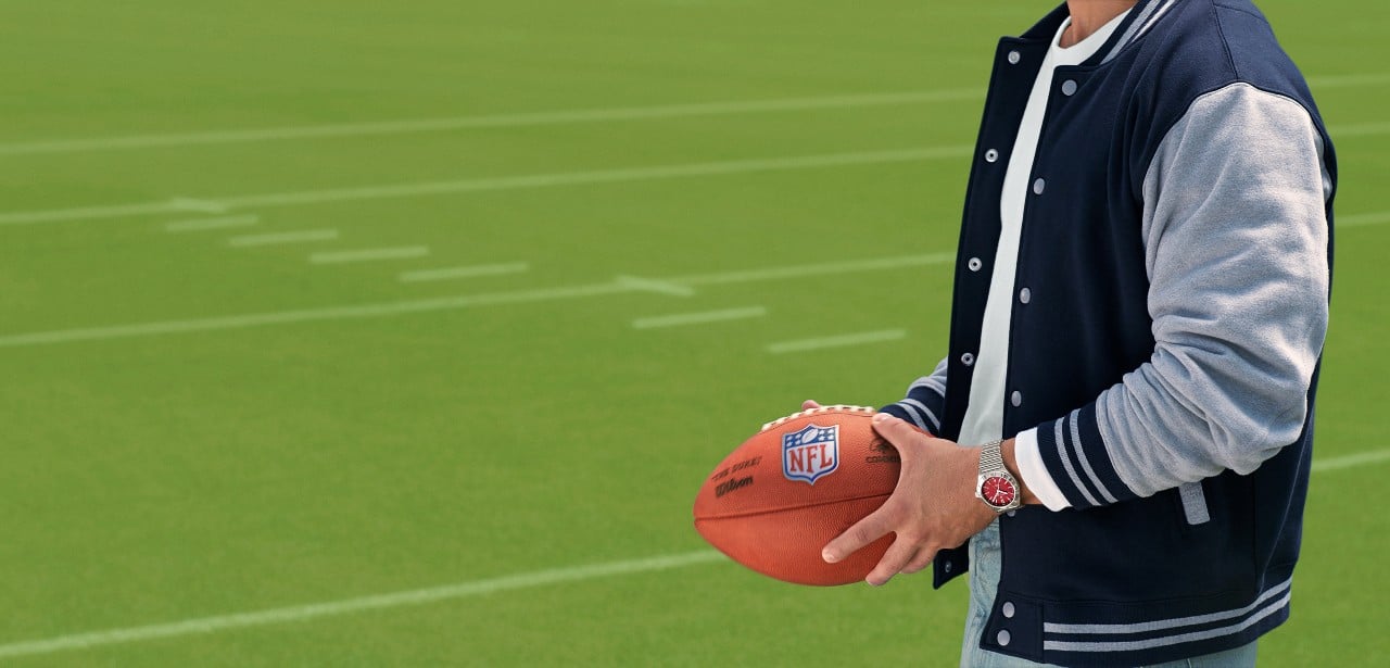 Showcasing the Chronomat Automatic GMT and the Endurance Pro, the collaboration unites Swiss watchmaking precision with the spirit of the gridiron