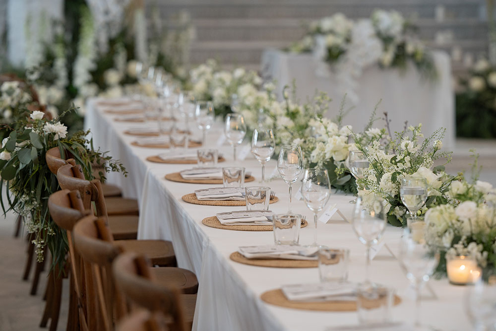 Wedding,Dinner,Table,Reception,,Wooden,Chair,In,Wedding