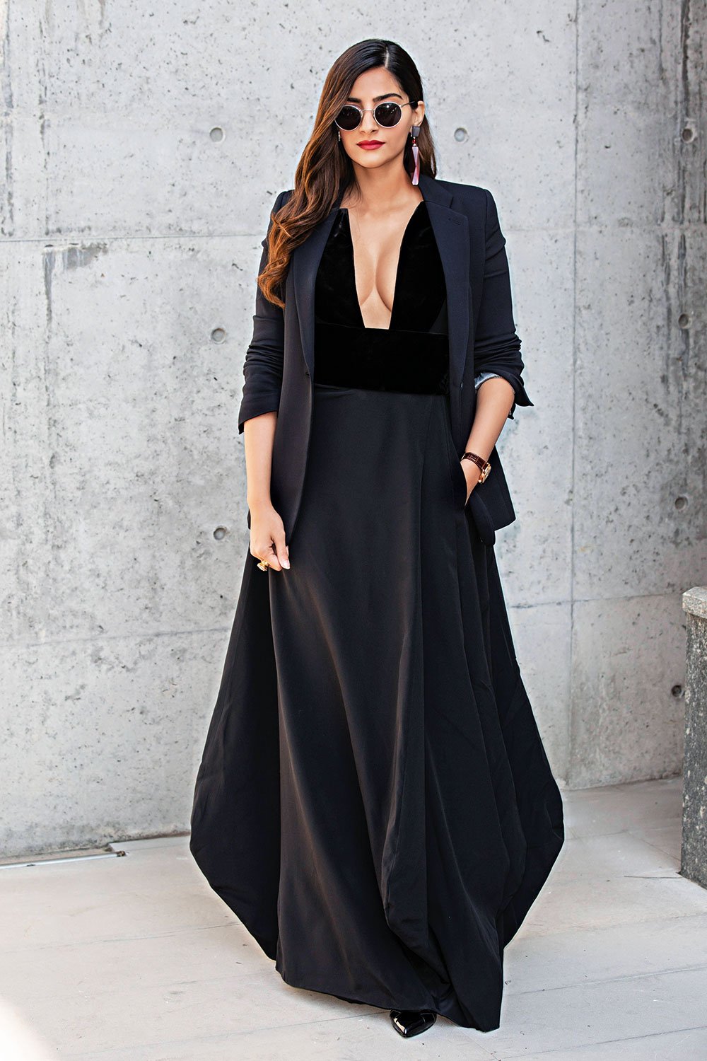Sonam Kapoor in Giorgio Armani at Milan Fashion Week
