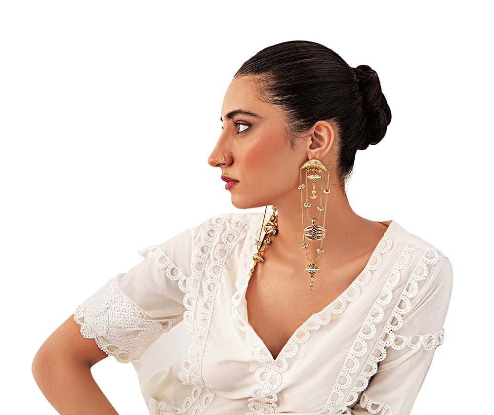 Kashmiri style Dejhoor earrings by Amama Jewels 