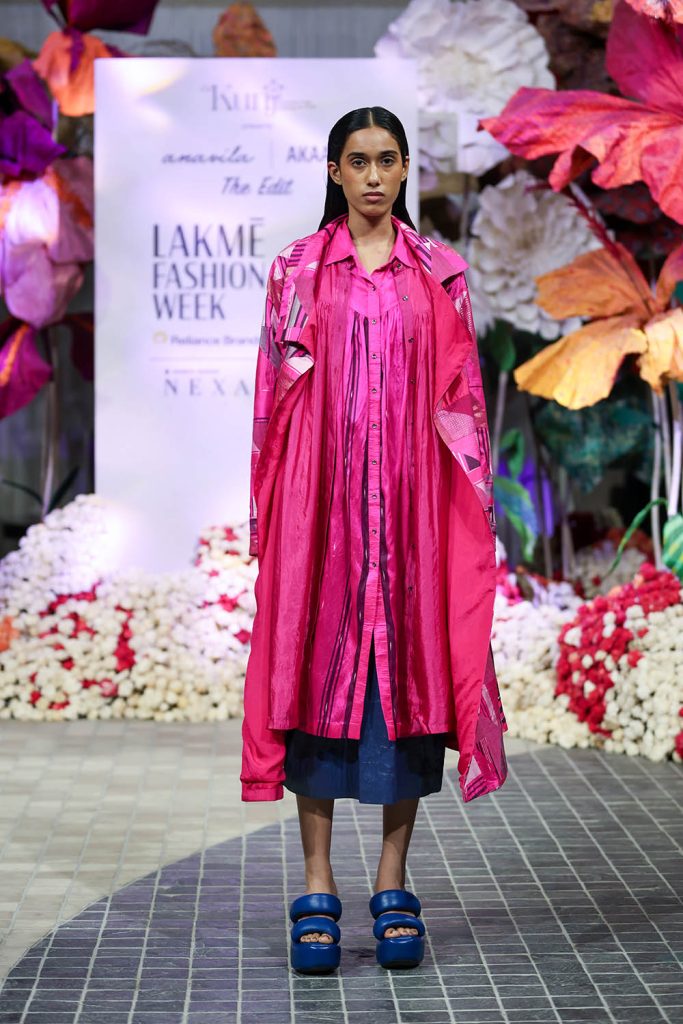 FDCI x Lakmé Fashion Week 2025 - New Delhi - A model walks the ramp during the AKAARO show