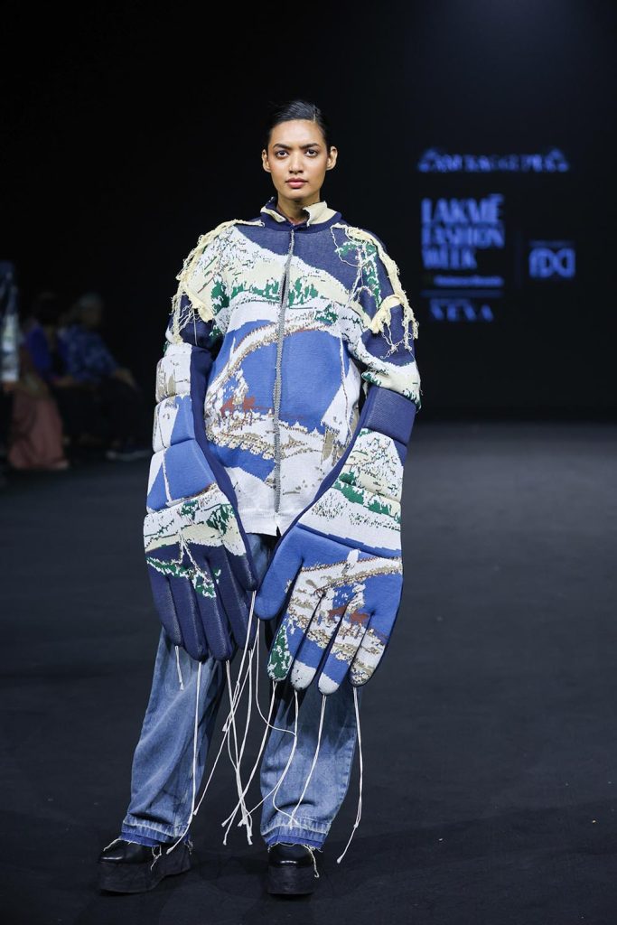 FDCI x Lakmé Fashion Week 2025 - New Delhi A model walks ANURAG GUPTA presentation