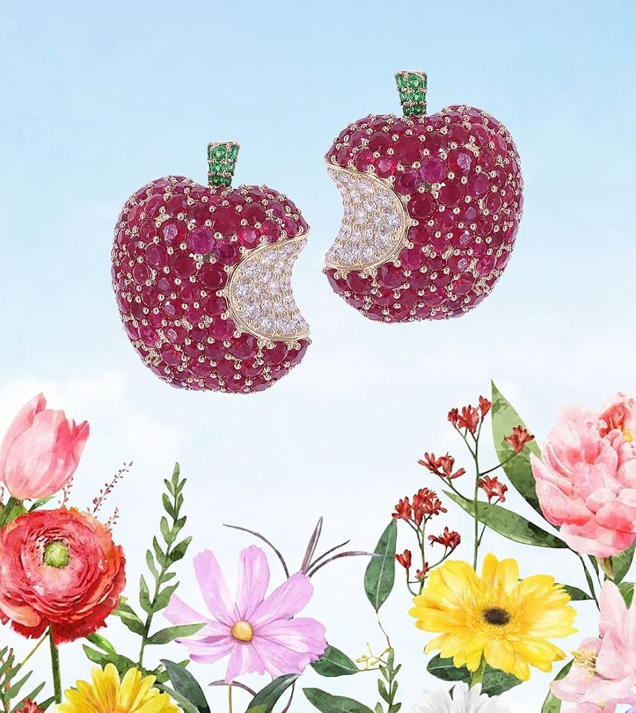 Apple-shaped earrings from Luxury Jewellery brand Vandals