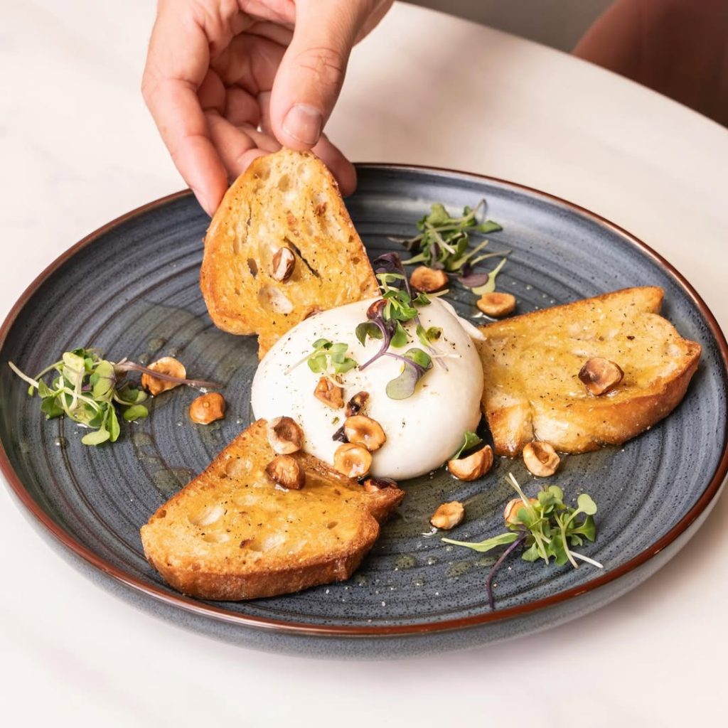 Burrata with Truffle Honey and Toasted Brioche