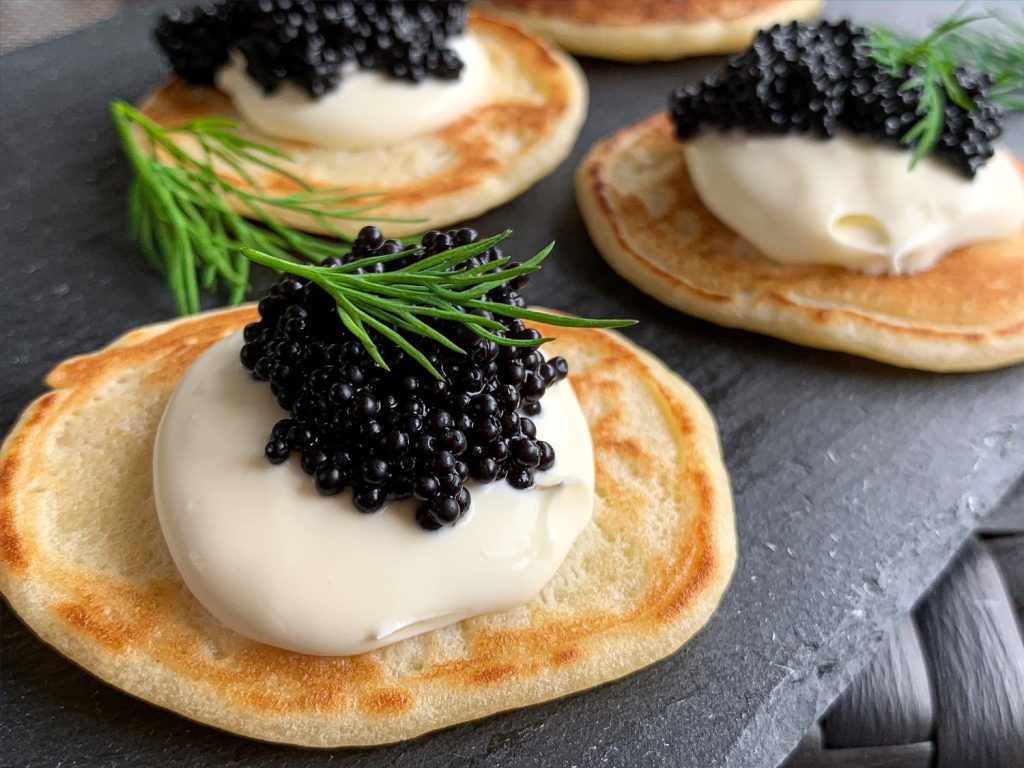 Caviar Blinis with Crème Fraîche