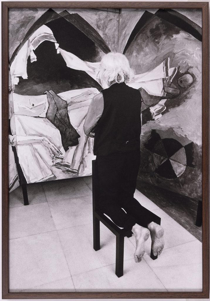 Parthiv Shah, MF Husain during his exhibition, Let History Cut Across Me Without Me NGMA New Delhi 1993