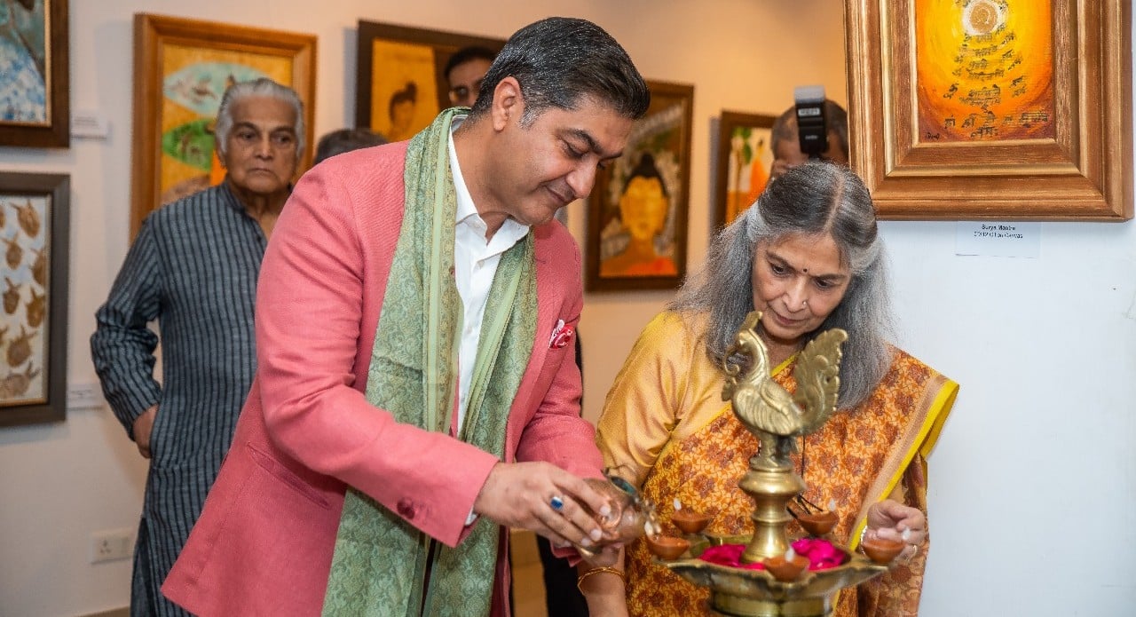 Explore “Echoes of the Eternal,” a solo exhibition by artist Goldy Malhotra at AIFACS Gallery, New Delhi