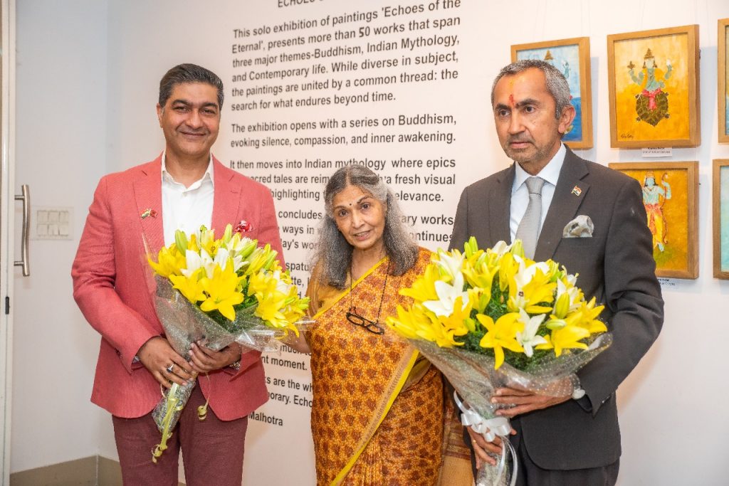 Featuring over forty paintings across Buddhism, Indian mythology and modern life, the show captures the timeless dialogue between art, spirit and human continuity