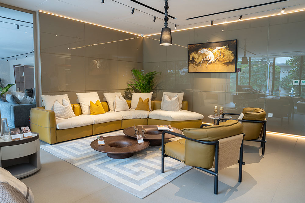 18,000 sqft flagship store of Astoria Living, quietly standing amidst the chaos of the busy MG Road