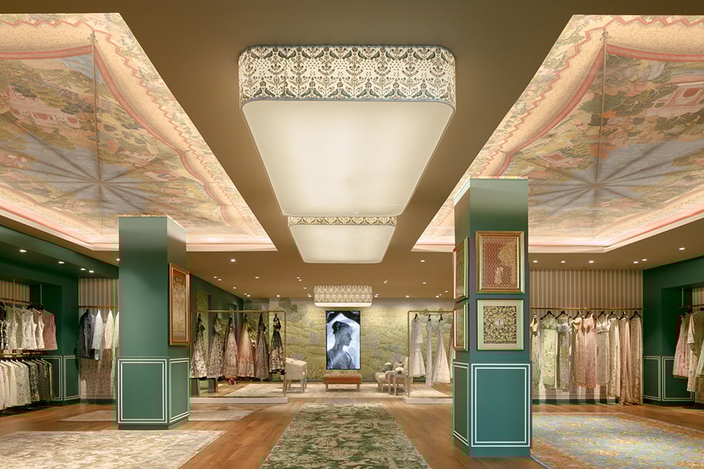 Indian designer in Los Angeles, Anita Dongre flagship store Beverly Hills Interior 