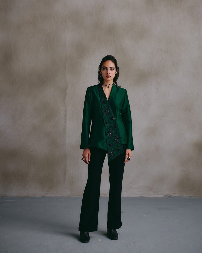 Emerald Pant-Suit by Ananya Goenka Bagaria