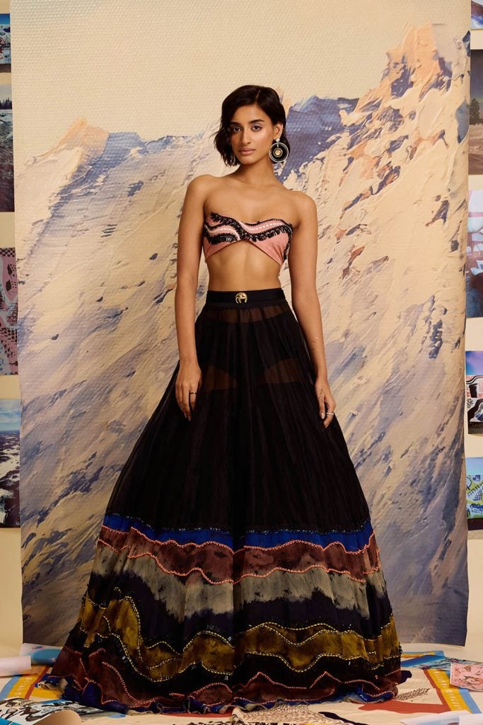 Noir Strokes Lehenga by Shivan & Narresh