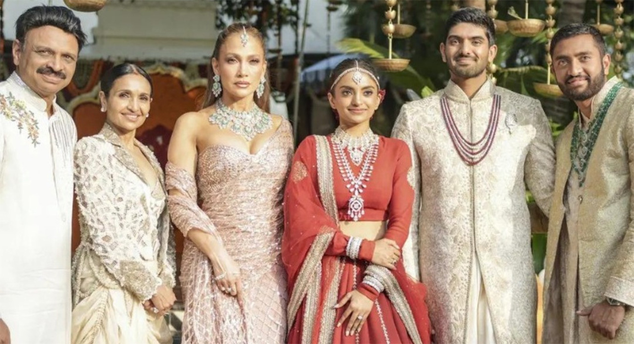 Jennifer Lopez Wears A Custom Manish Malhotra Saree For The First Time At Netra Mantena And Vamsi Gadiraju&#8217;s Grand Udaipur Wedding