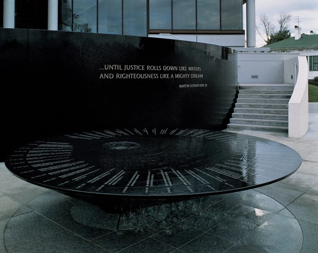 Her Civil Rights Memorial in Montgomery, Alabama, pairs water and stone in a circular form that invites tactile engagement and collective remembrance
