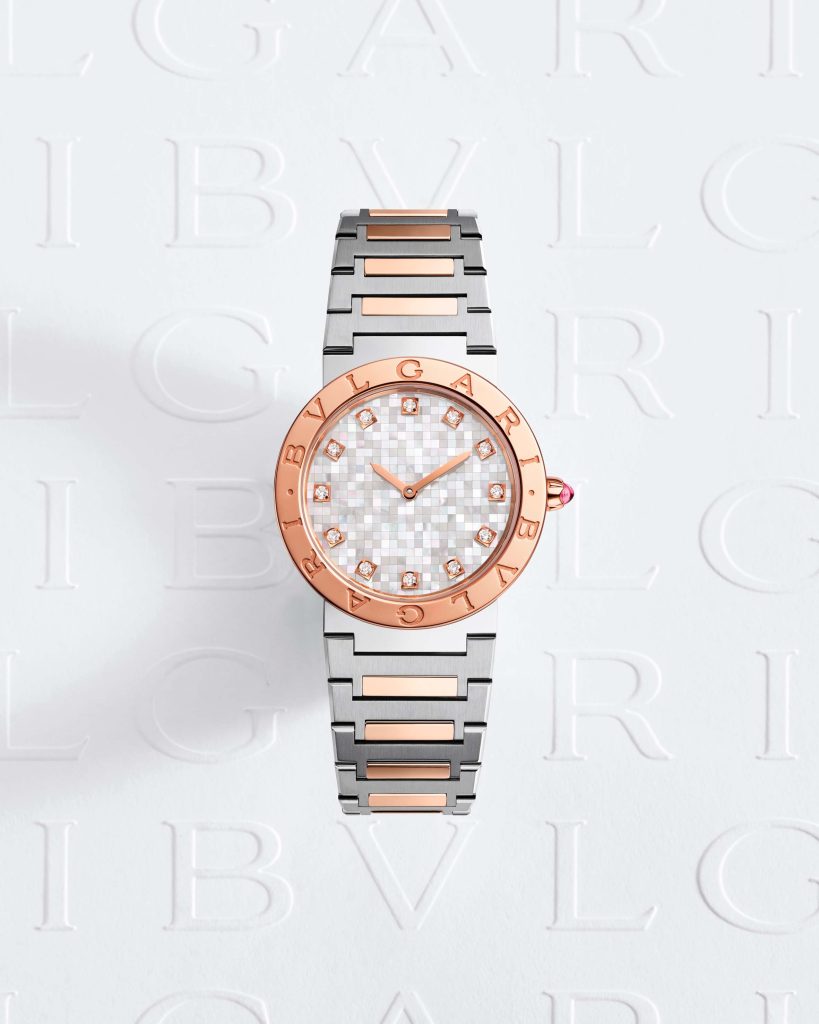 Born from the creative collaboration between Bvlgari and LISA, the Bvlgari Bvlgari x LISA Limited Edition watch has a stainless steel case and 18k rose gold bezel