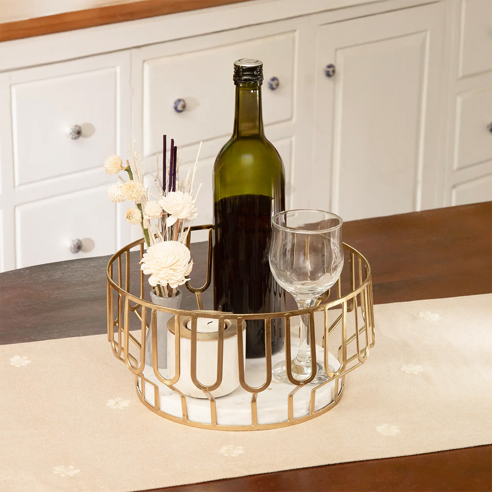 Ellementry Weave Marble & Metal Basket,Christmas gifting solutions, holiday gifting delights, Christmas gifts inspiration