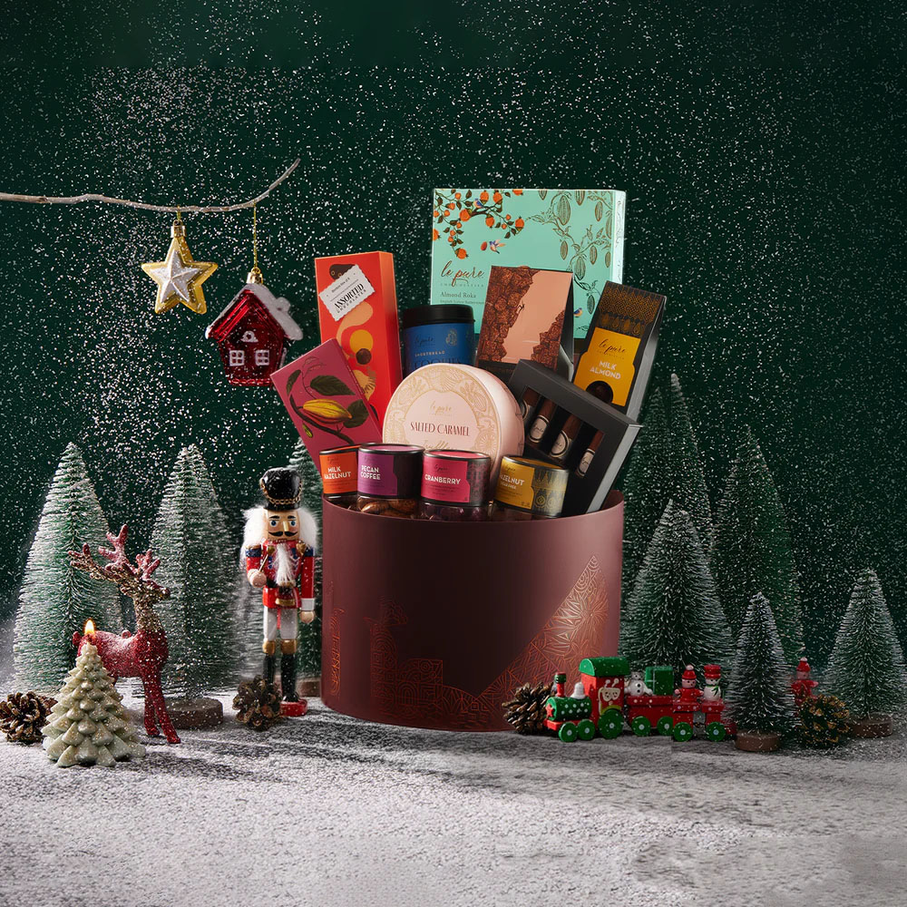 LE PURE, Christmas luxury gift baskets, Christmas family gift basket ideas,