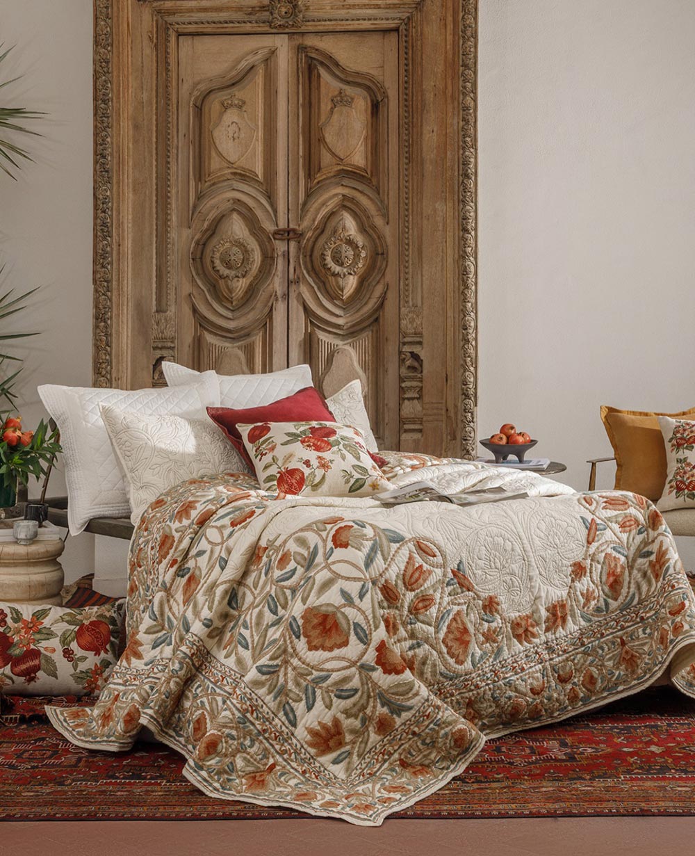 Adam Bloom Ecru Bedspread Quilted By Sarita Handa, sarita handa couture, quick Christmas gifts, last-minute holiday gifts, easy Christmas gifts, 