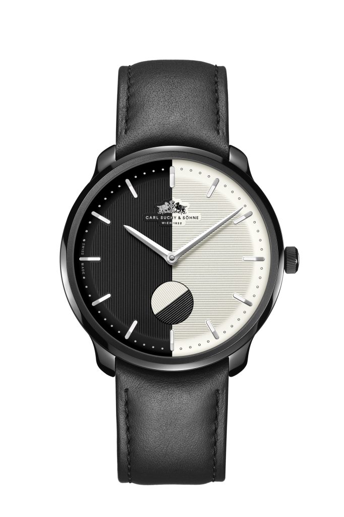 With its rotating second disc in black, our latest watch pays homage to the somber beauty and deep emotionality of minor keys in music