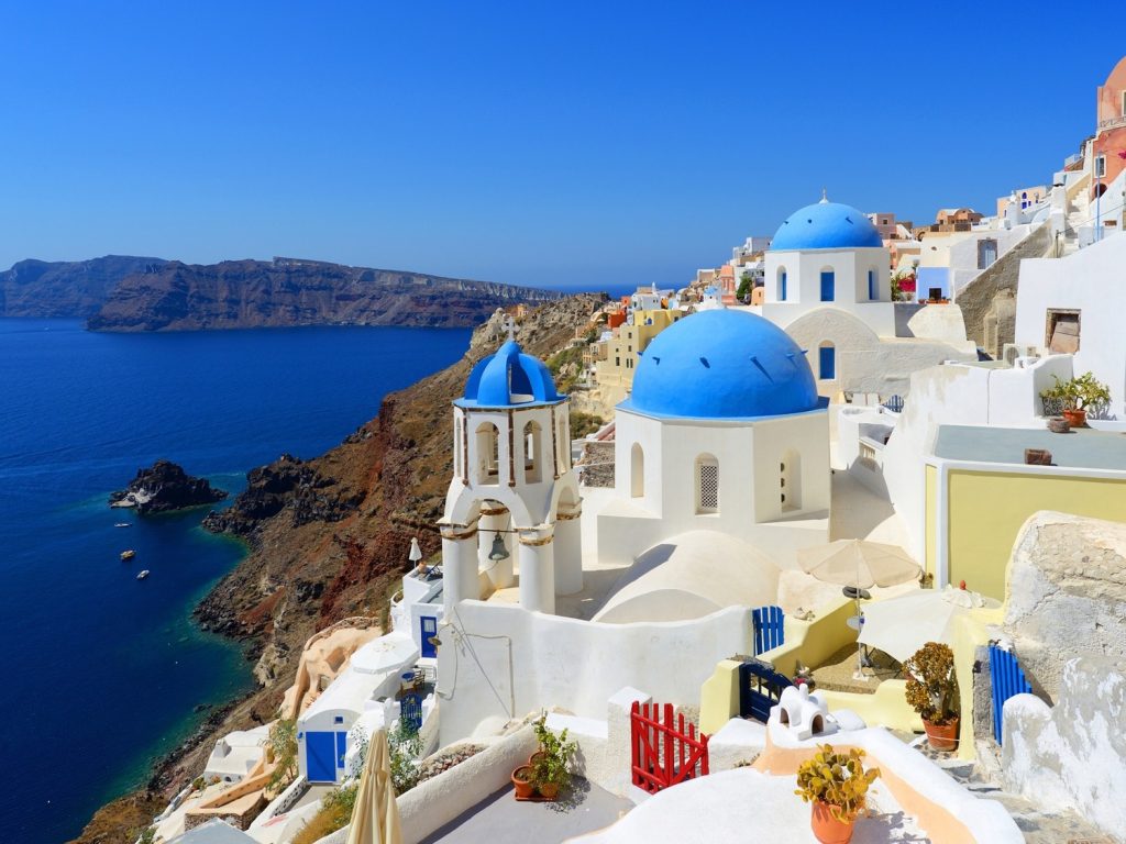 The whitewashed homes of Santorini