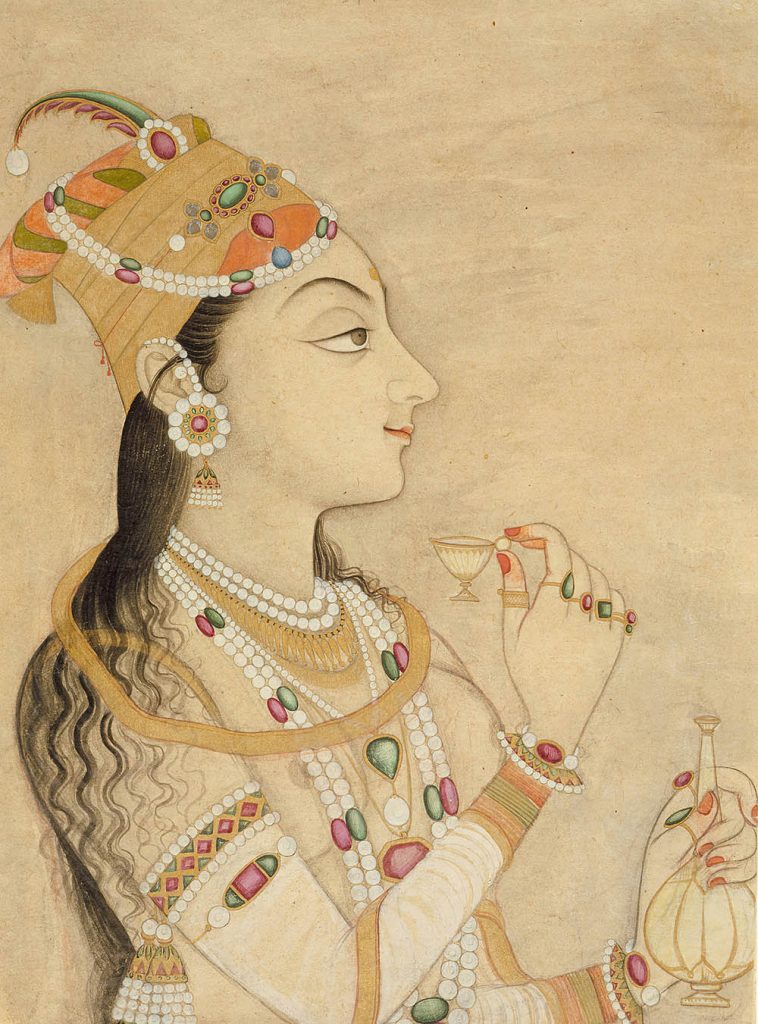 Portrait of the Mughal Empress Nur Jahan (1577-1645),olfactory wedding experience, wedding fragrance, 