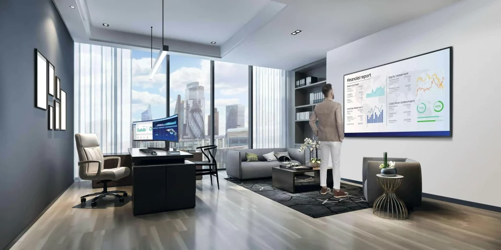 The single monitor became a distant memory