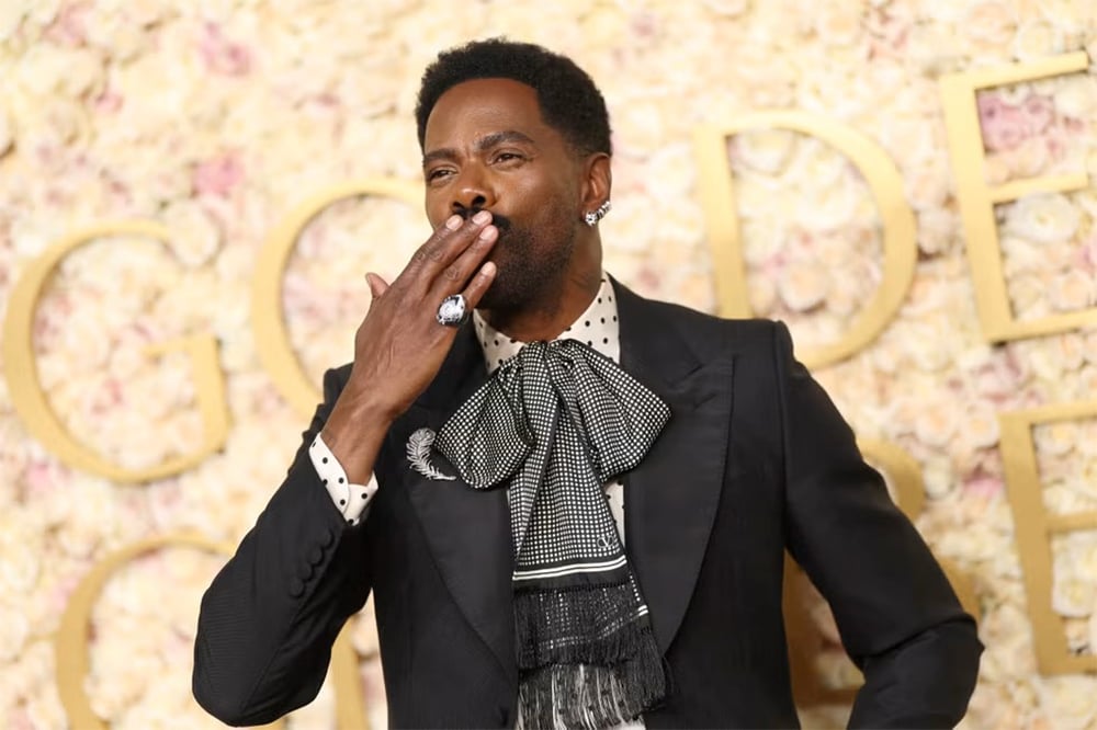 Colman Domingo In Boucheron and Omega, colman domingo fashion,best jewelry moments Golden Globes 2025,Golden Globes red carpet jewelry,