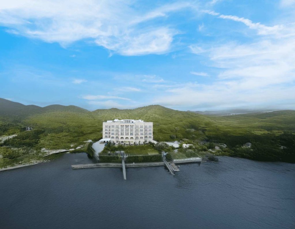 The facade of Raffles Udaipur Lakeshore