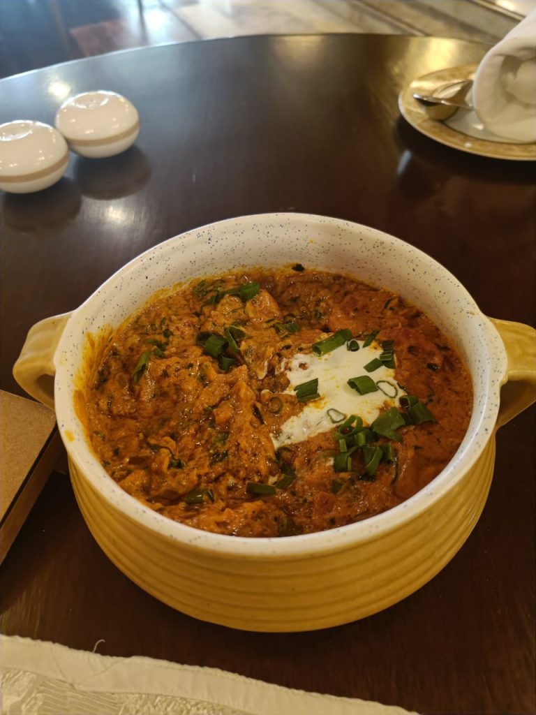 Matera Hara Pyaz curry at Sawai in Raffles Udaipur