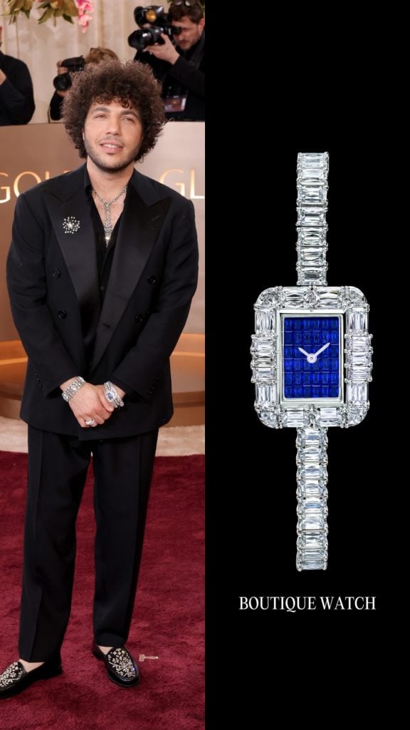 Benny Blanco definitely leaned into the "more is more" aesthetic for the 2026 Golden Globes