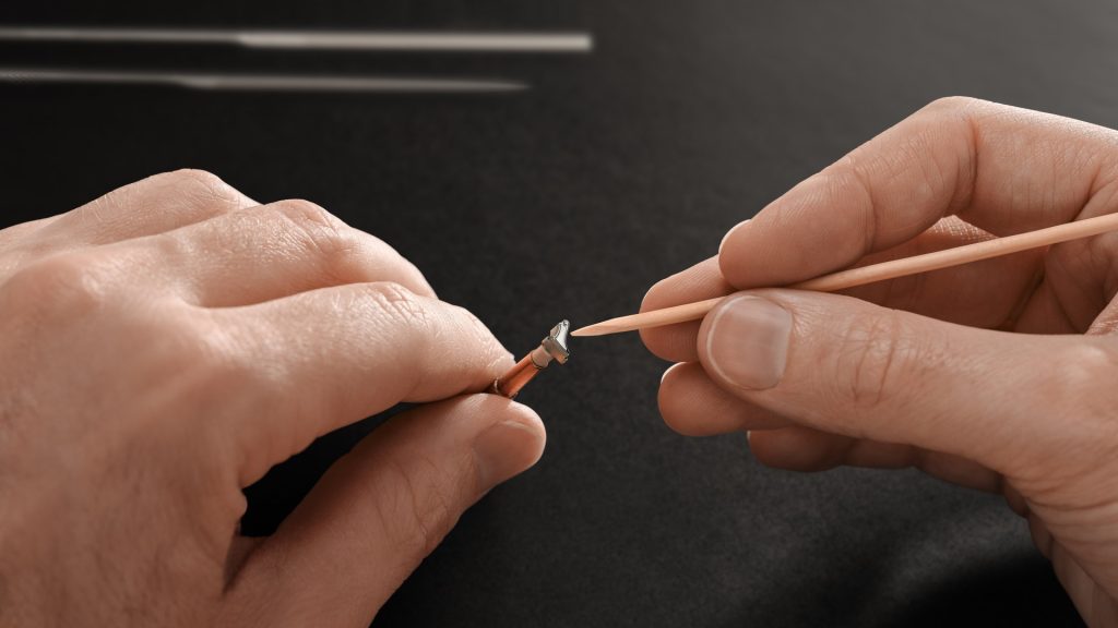 a decorative technique that involves hand-cutting internal angles to multiple variations of hand-polishing 