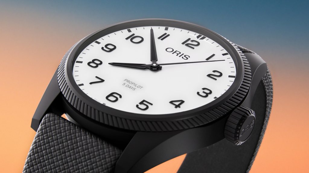 he model has a fluted bezel, along with a screw-down crown at 3 o’clock