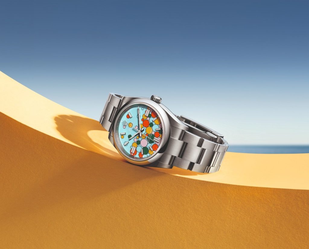 The Celebration dial appears on the Rolex Oyster Perpetual and it looks like nothing Rolex