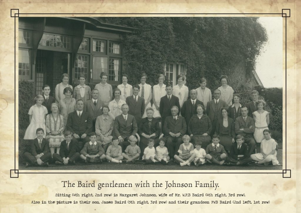 The Baird Gentlemen With The Johnson Family , wfb baird and family, irish family of wfb baird linen, fourth-generation family business, linen legacy, James Baird talks about Burgoyne Linen and India, WFB Baird chairman