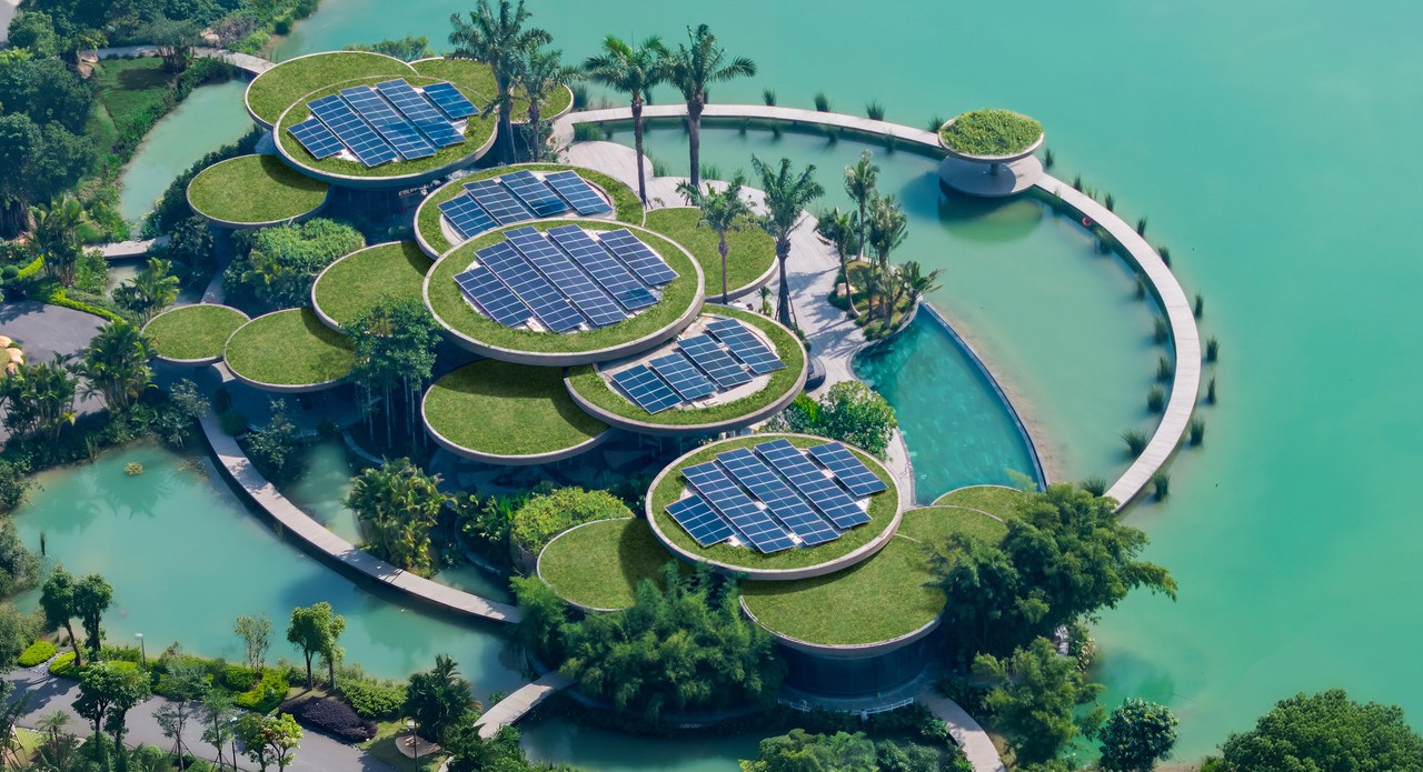 Lotus Clubhouse in Vietnam reimagines sustainable tropical architecture through green roofs, water sensitive design, and a nature first layout that harmonises built form with forest and lake landscapes