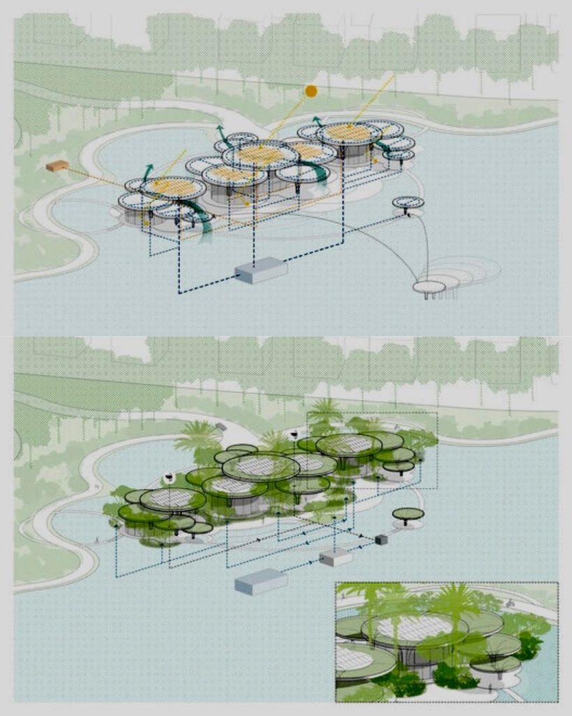 Lotus Clubhouse was conceived as a living organism that breathes in harmony with the terrain and surrounding natural environment