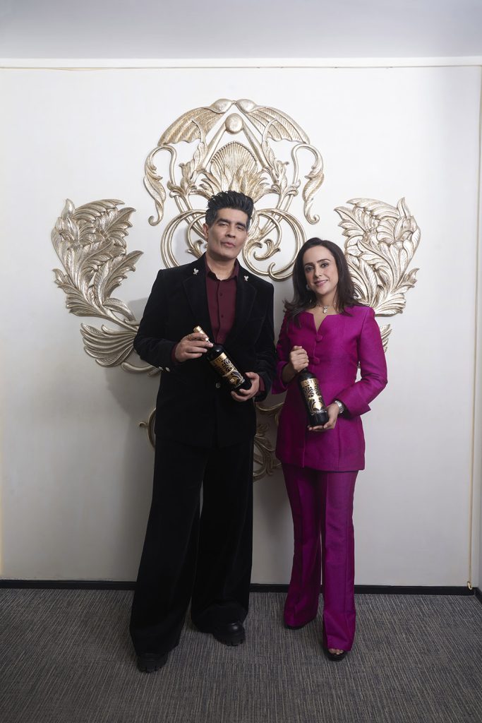 Manish Malhotra With Puja Sekhri, President And Director, Fratelli Vineyards