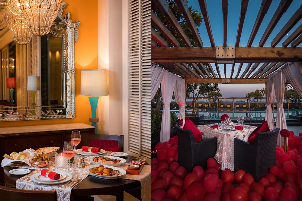 Valentine's dinner ideas, romantic weekend India, Valentine's Day reservations, romantic table for two, The Leela Ambience Gurugram Hotel,