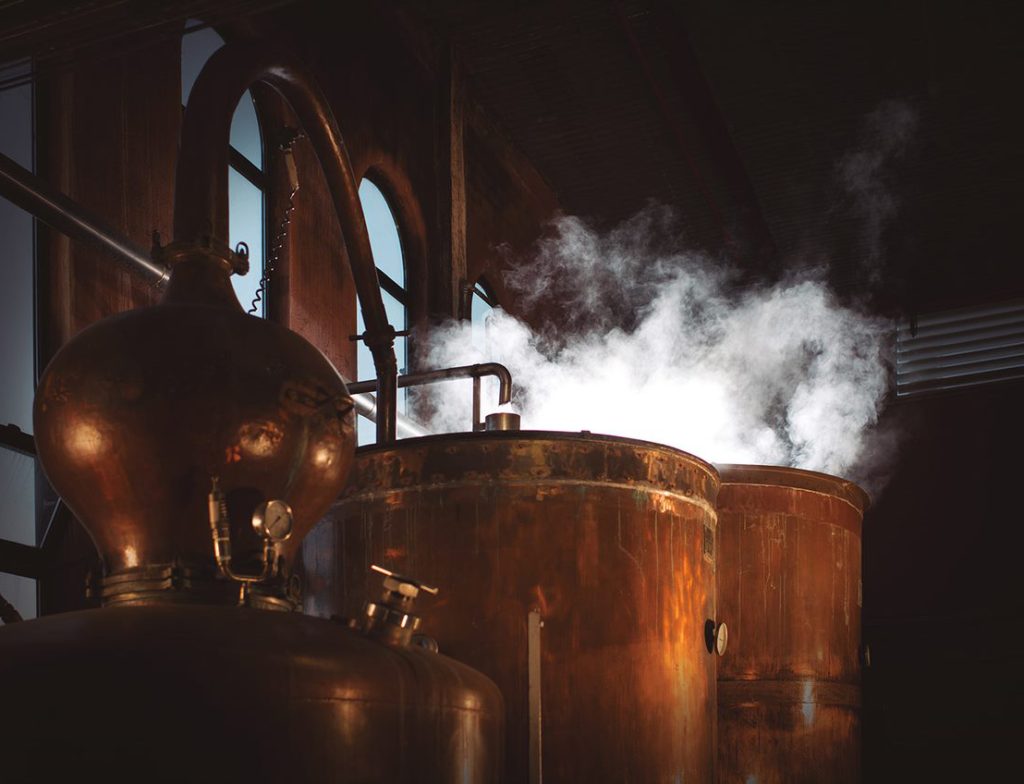 The word itself comes from a term meaning burnt wine, referring to the process of distillation
