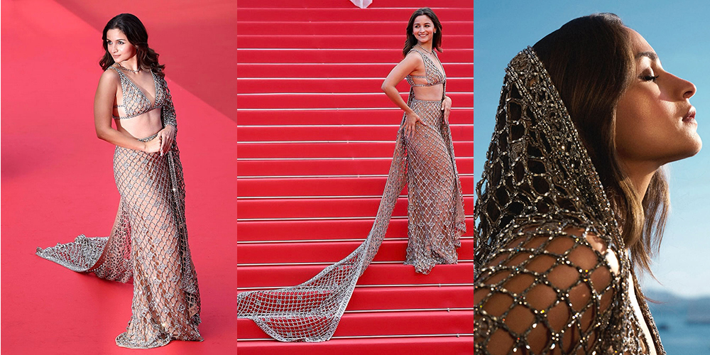 Alia Bhatt, alia bhatt cannes, alia bhatt cannes film festival look, alia bhatt in a gucci saree, alia bhatt in a saree-inspired gucci gown, alia bhatt global brand ambassador of gucci