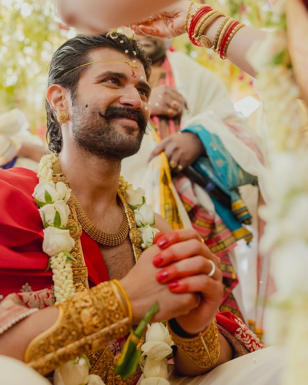 Vijay Deverakonda groom fashion, vijay deverakonda alta, alta on vijay deverakonda, significance of alta on brides, why do brides wear alta on wedding day,