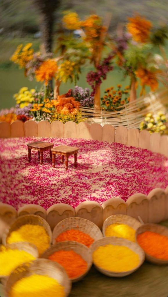 Behind Virosh’s wedding decoration